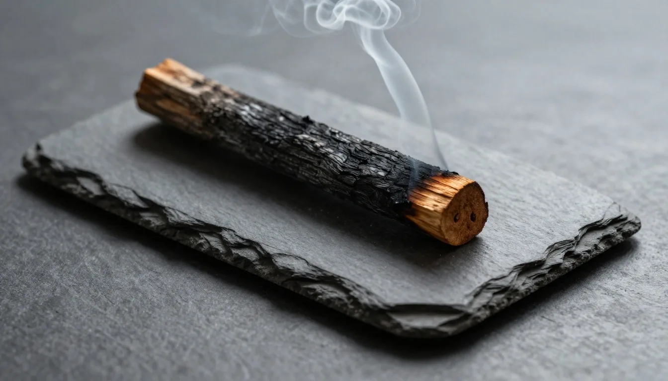 Botanical smoke drifting through morning light on a preparation surface