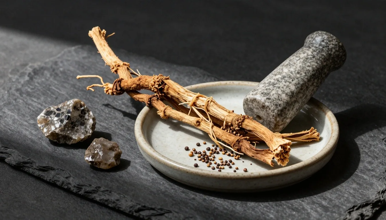 Morning light on a botanical preparation surface