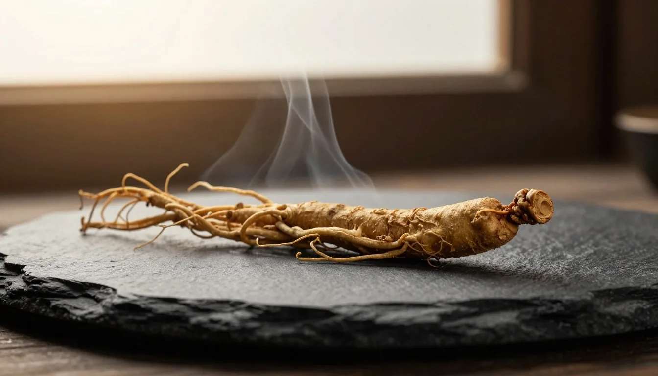 Botanical material with a thin stream of smoke drifting through morning light